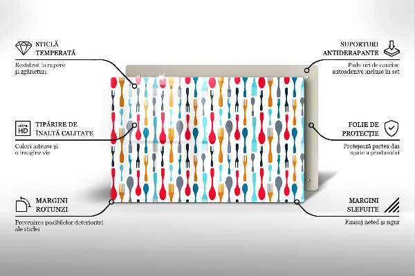 Glas Ceranfeldabdeckung Löffelillustration