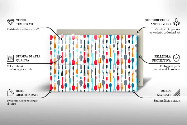 Glas Ceranfeldabdeckung Löffelillustration