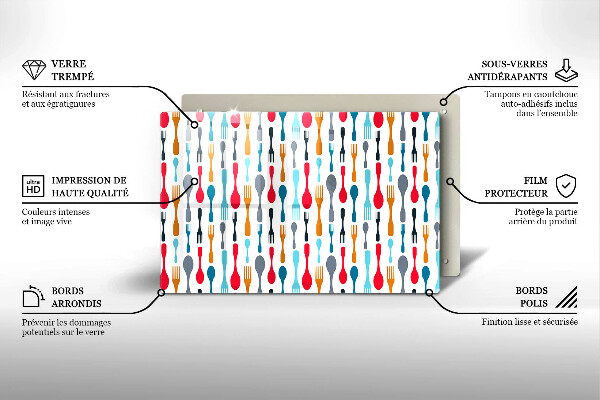 Glas Ceranfeldabdeckung Löffelillustration