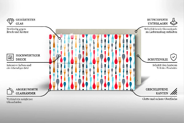 Glas Ceranfeldabdeckung Löffelillustration
