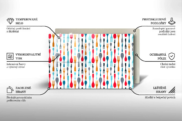 Glas Ceranfeldabdeckung Löffelillustration