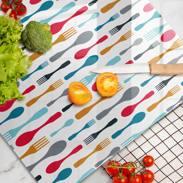 Glas Ceranfeldabdeckung Löffelillustration