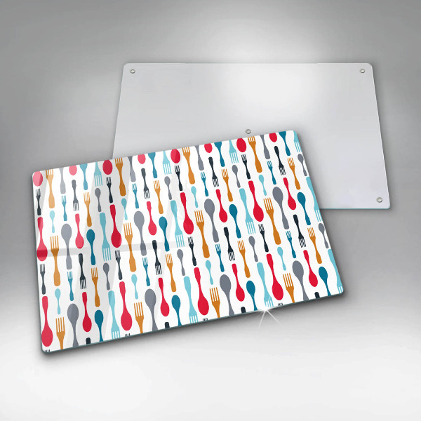 Glas Ceranfeldabdeckung Löffelillustration