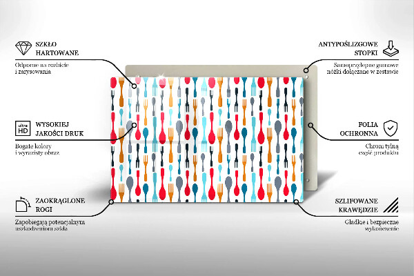 Glas Ceranfeldabdeckung Löffelillustration