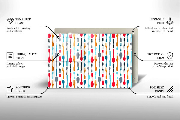 Glas Ceranfeldabdeckung Löffelillustration