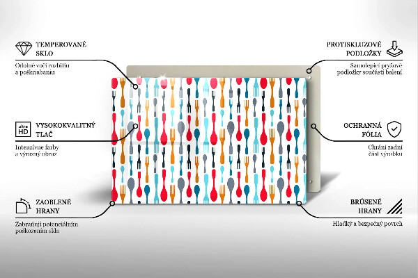 Glas Ceranfeldabdeckung Löffelillustration