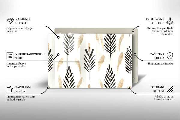 Glas Ceranfeldabdeckung Boho-Pflanzen