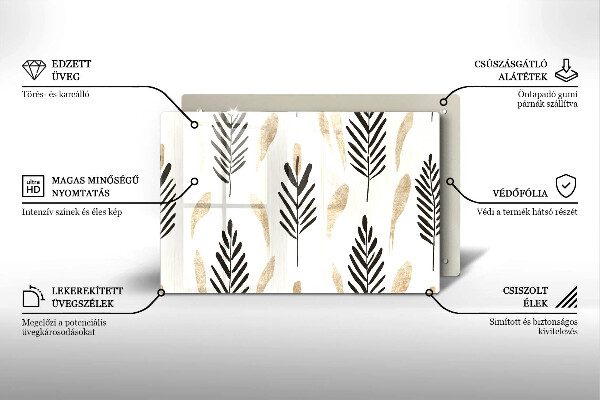 Glas Ceranfeldabdeckung Boho-Pflanzen