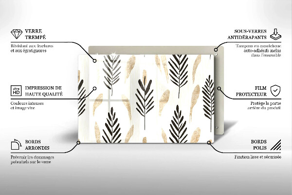 Glas Ceranfeldabdeckung Boho-Pflanzen