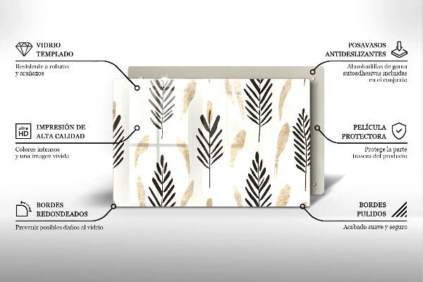 Glas Ceranfeldabdeckung Boho-Pflanzen