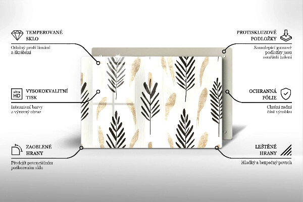 Glas Ceranfeldabdeckung Boho-Pflanzen