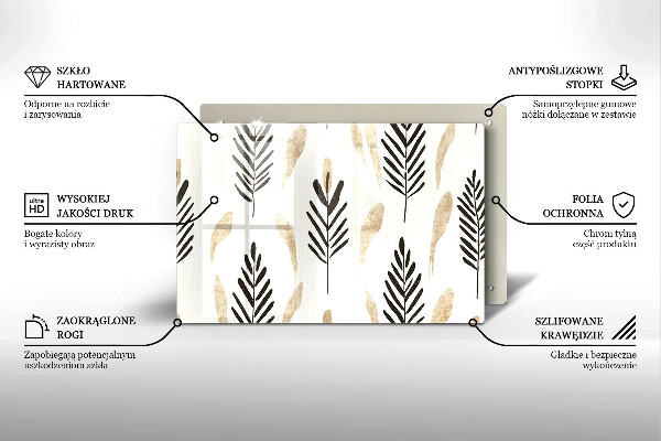 Glas Ceranfeldabdeckung Boho-Pflanzen