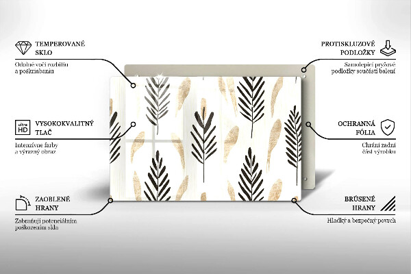 Glas Ceranfeldabdeckung Boho-Pflanzen