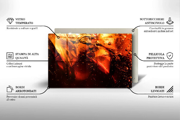 Glas Ceranfeldabdeckung Cola-Getränk mit Eis