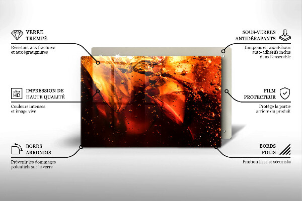Glas Ceranfeldabdeckung Cola-Getränk mit Eis