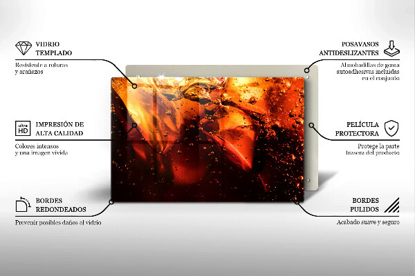 Glas Ceranfeldabdeckung Cola-Getränk mit Eis