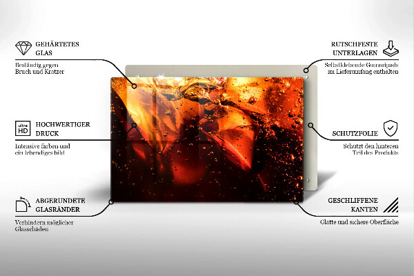 Glas Ceranfeldabdeckung Cola-Getränk mit Eis
