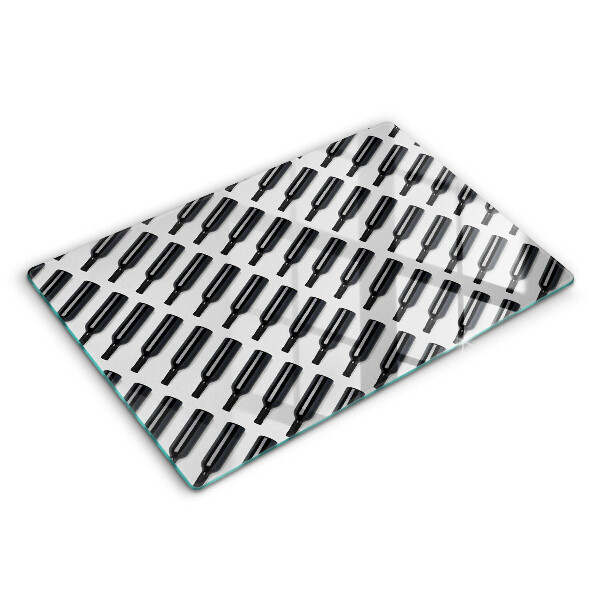 Glas Ceranfeldabdeckung Schwarze Weinflaschen