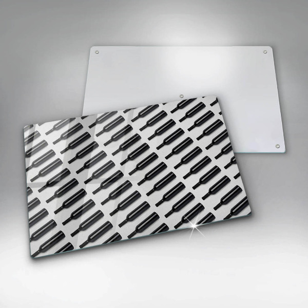 Glas Ceranfeldabdeckung Schwarze Weinflaschen