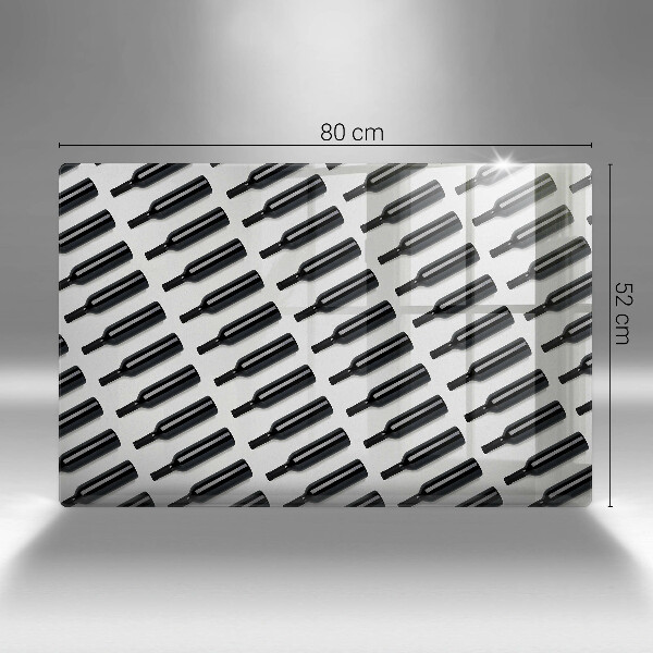 Glas Ceranfeldabdeckung Schwarze Weinflaschen