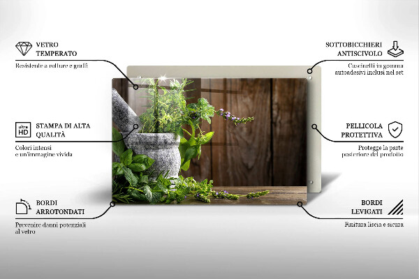 Glas Ceranfeldabdeckung Grüne Kräuter