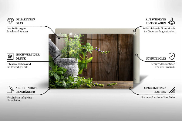Glas Ceranfeldabdeckung Grüne Kräuter