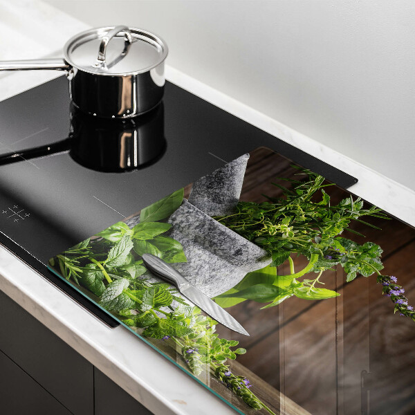 Glas Ceranfeldabdeckung Grüne Kräuter