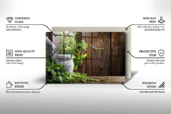 Glas Ceranfeldabdeckung Grüne Kräuter