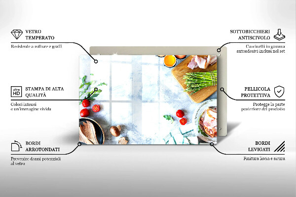 Glas Ceranfeldabdeckung Zutaten in der Küche
