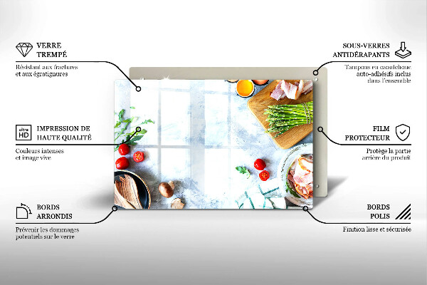 Glas Ceranfeldabdeckung Zutaten in der Küche
