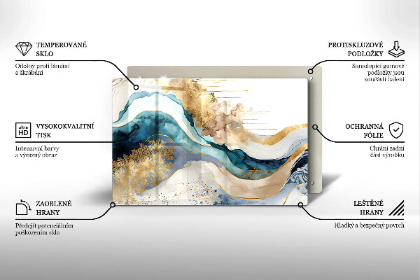 Glas Ceranfeldabdeckung Bunter Marmor