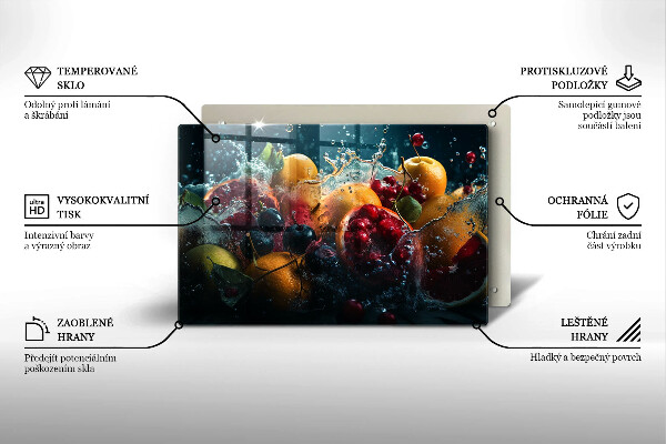 Glas Ceranfeldabdeckung Früchte im Wasser