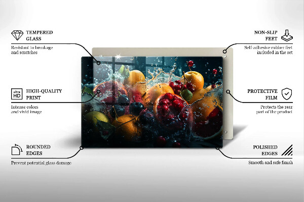 Glas Ceranfeldabdeckung Früchte im Wasser