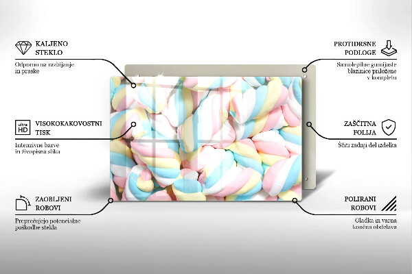 Glas Ceranfeldabdeckung Bunte Marshmallows