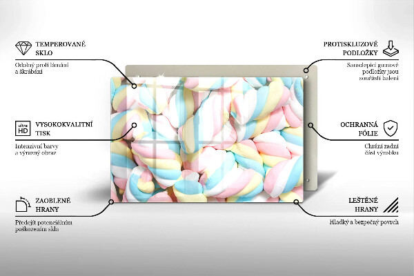 Glas Ceranfeldabdeckung Bunte Marshmallows