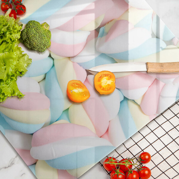Glas Ceranfeldabdeckung Bunte Marshmallows