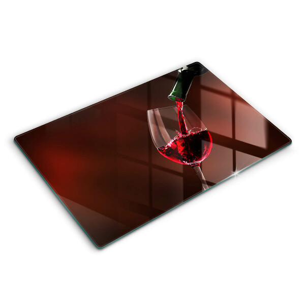Glas Ceranfeldabdeckung Ein Glas Wein