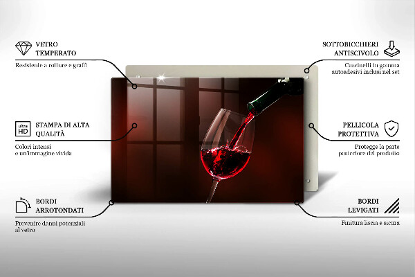 Glas Ceranfeldabdeckung Ein Glas Wein