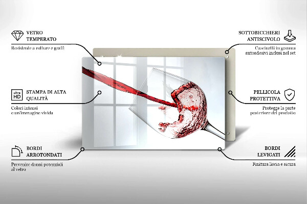 Glas Ceranfeldabdeckung Rotwein