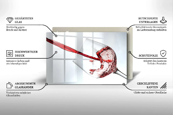 Glas Ceranfeldabdeckung Rotwein