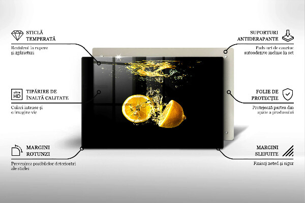 Glas Ceranfeldabdeckung Saftige Zitronenfrucht
