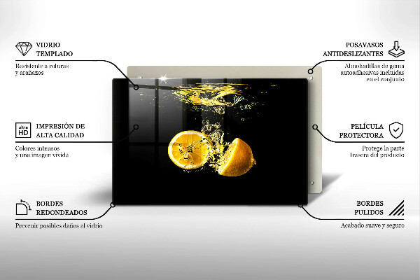 Glas Ceranfeldabdeckung Saftige Zitronenfrucht