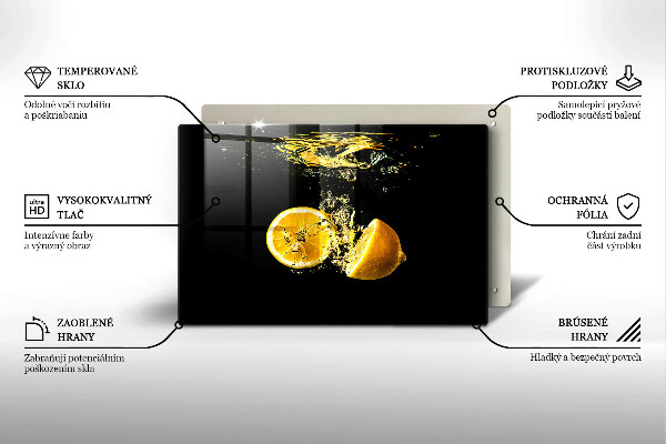 Glas Ceranfeldabdeckung Saftige Zitronenfrucht