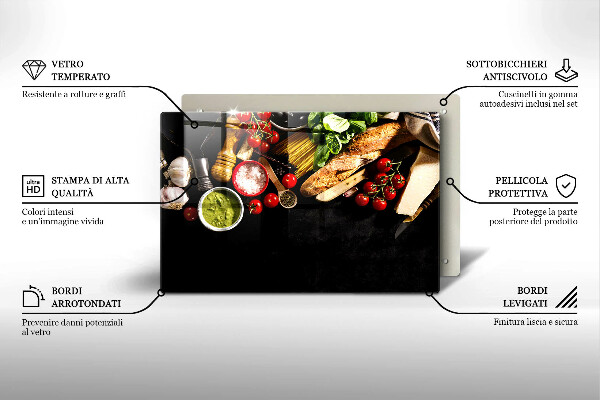 Glas Ceranfeldabdeckung Italienische Zutaten und Gewürze