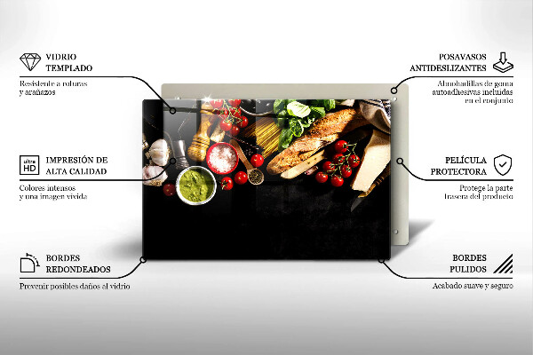 Glas Ceranfeldabdeckung Italienische Zutaten und Gewürze