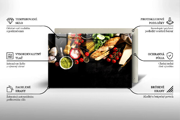 Glas Ceranfeldabdeckung Italienische Zutaten und Gewürze