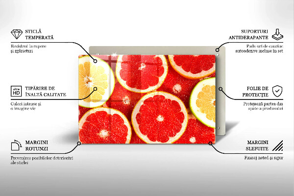 Glas Ceranfeldabdeckung Grapefruitscheiben