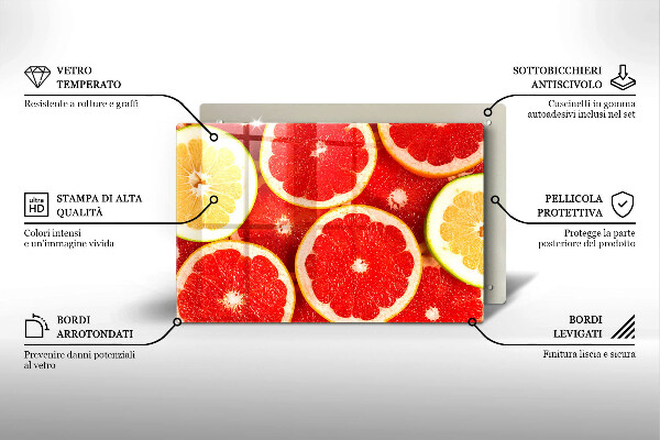 Glas Ceranfeldabdeckung Grapefruitscheiben