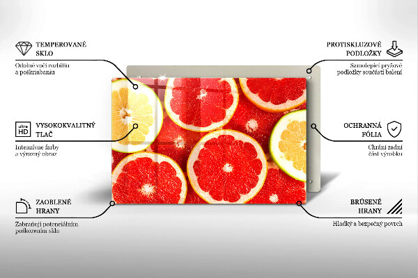Glas Ceranfeldabdeckung Grapefruitscheiben