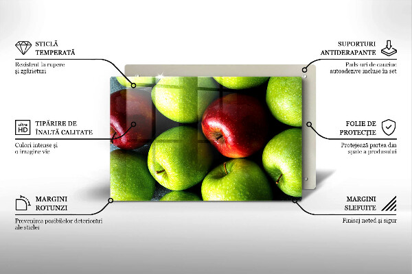 Glas Ceranfeldabdeckung Saftige Äpfel